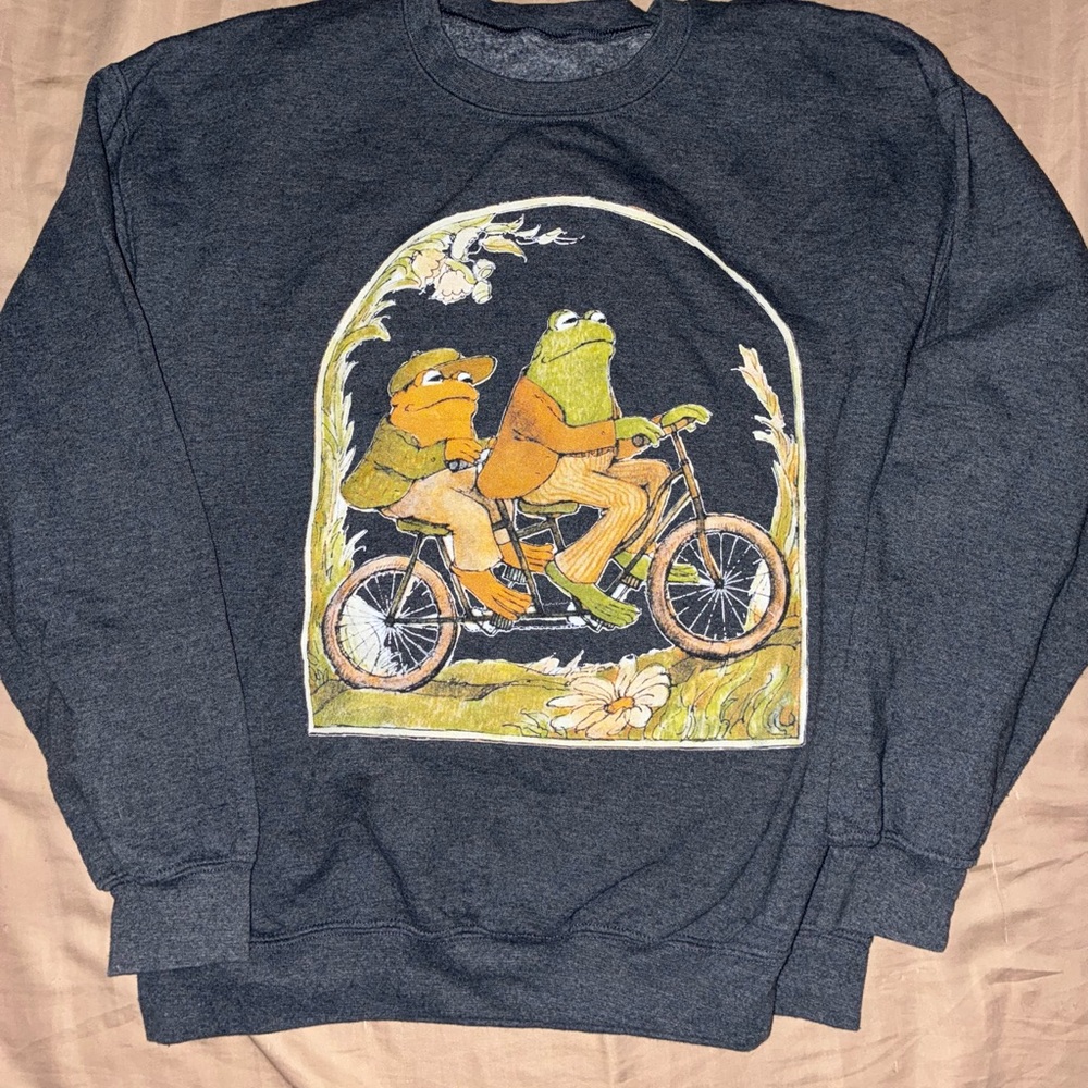 Charcoal Frog and Toad Best Friends Cartoon Sweatshirt
